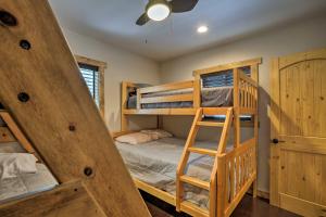 a bedroom with two bunk beds and a ladder at Truckee Family Home, Walk to Lake and 5 Mi to Skiing in Truckee