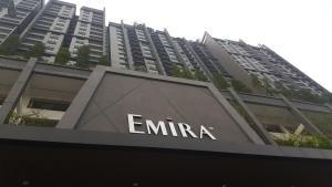 a building with an emirates sign in front of a building at Lodge Alpha LaVista at Emira Residence Shah Alam in Shah Alam