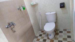 een badkamer met een toilet in een douchecabine bij Villaloe in Bromo