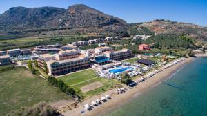 an aerial view of a resort on the beach at Kiani Beach Resort Family All Inclusive in Kalyves
