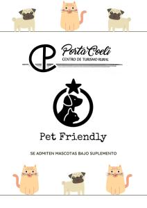 deux logos pour un centre de thérapie pour animaux de compagnie avec un chat dans l'établissement Hotel Rural Porta Coeli - Dehesa Santa Lucía, à San Martín del Castañar