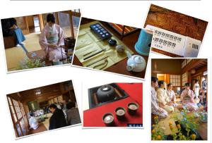 a collage of pictures of people in a room at Kougetsu Sanso -- Moon Villa in Tokyo in Hachioji