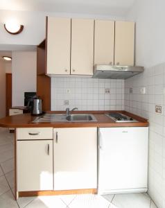 Kuchyň nebo kuchyňský kout v ubytování Apartmani Biser