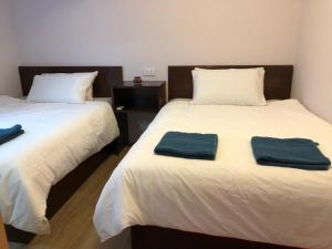 Un pat sau paturi într-o cameră la New hoover hostel