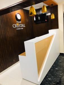 The lobby or reception area at Hotel Crystal Luxury Inn- Bandra