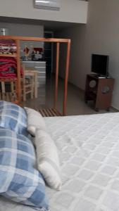 a bedroom with a bed and a table at relajado monoambiente in San Miguel de Tucumán
