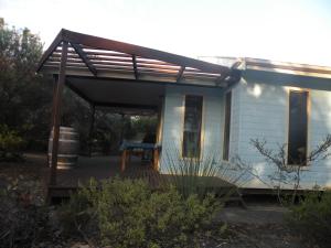 awning over a porch of a white house at Resthaven Retreat Kangaroo Island in American River