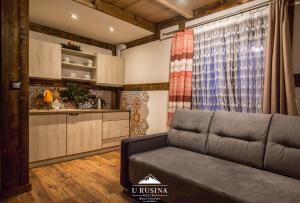 Kuchyňa alebo kuchynka v ubytovaní Apartamenty u Rusina