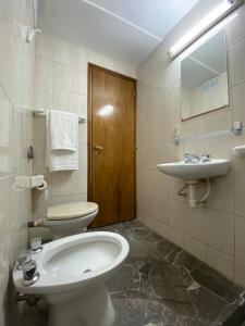 a bathroom with a toilet and a sink at Hotel Villa Inés Mendoza in Mendoza