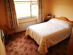 1 dormitorio con cama y ventana en Danubio Guest Accommodation, en Doonbeg