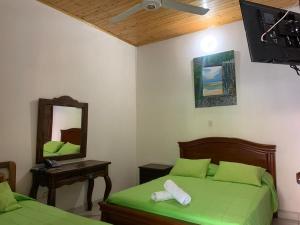 Hotel Las Nieves客房内的一张或多张床位