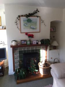 ナイトンにあるRose Cottage Dutlasのリビングルーム(クリスマスツリーの暖炉付)