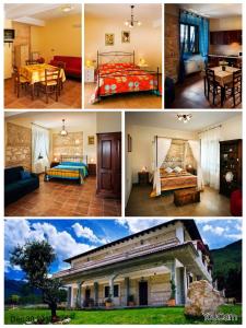 quatre photos différentes d'une chambre et d'une maison dans l'établissement Il Poggio Dei Pettirossi, à Pettorano sul Gizio