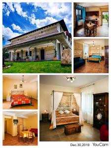 a collage of four pictures of a house at Il Poggio Dei Pettirossi in Pettorano sul Gizio