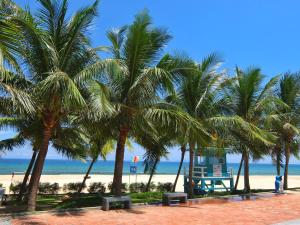 un grupo de palmeras en la playa en Richico Garden Beach Hotel, en Da Nang