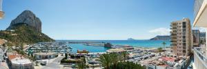 a view of a harbor with boats in the water at Hotel Porto Calpe in Calpe