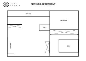 Plán poschodí v ubytovaní Brewery Apartment - LoftAffair