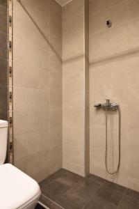 ein Bad mit einer Dusche und einem WC in der Unterkunft Katsaros - Elegant Home in Nafplio in Ária