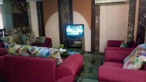 TV a/nebo společenská místnost v ubytování Mayorca Hotel Cairo
