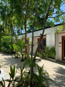 ein Haus mit einem Baum davor in der Unterkunft Ithaa Thoddoo Inn in Thoddoo-Atoll