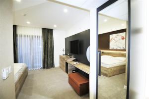 TV a/nebo společenská místnost v ubytování Hotel Magnus Trenčín