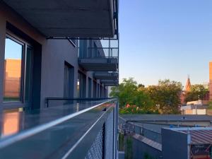 Balkón alebo terasa v ubytovaní Apartament Bóżnicza
