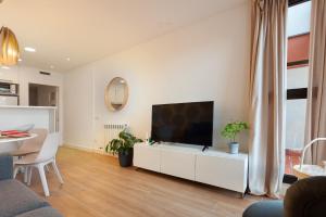 Televízia a/alebo spoločenská miestnosť v ubytovaní Mediterranean Barcelona Apartments