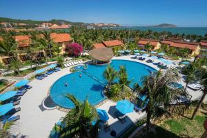 an aerial view of the pool at the resort at Pandanus Resort in Mui Ne