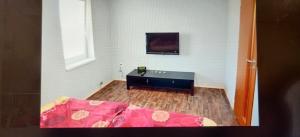 Televízia a/alebo spoločenská miestnosť v ubytovaní Apartmány ELBA