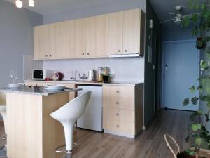 Η κουζίνα ή μικρή κουζίνα στο A City-center Seaview Penthouse at Oceanic +36 φωτογραφίες