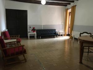 A seating area at espai Abadia