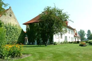 a large white house with a tree in the yard at Holiday Home De Colve in Bruges