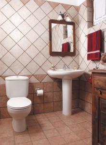 a bathroom with a toilet and a sink at Anastasia Luxury Villas in Gavrio