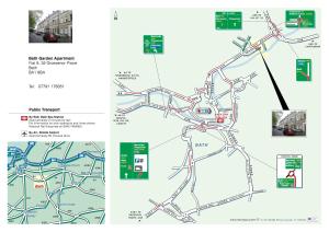 um mapa da cidade da tirana e das suas imediações em Bath Garden Apartment em Bath