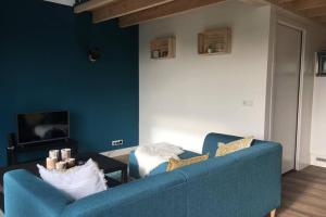 Televisyen dan/atau pusat hiburan di Ruim appartement in prachtige fiets-wandelomgeving