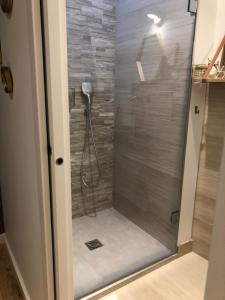 a shower in a bathroom with a glass door at Victoria's House in Lille +80 photos
