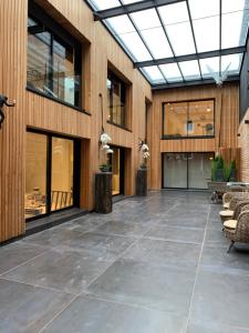an empty lobby with a skylight in a building at Victoria's House in Lille