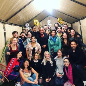 a group of people posing for a picture at Casa Eufemia Hostel type in Mexico City