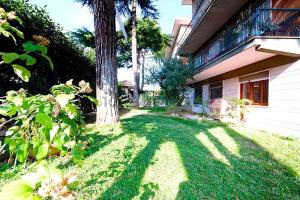 un patio con un árbol y una casa en B&B Appia Felis en Roma