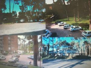 cuatro fotos de autos estacionados en un estacionamiento en hermoso apto en complejo agreste con piscina en punta del este!!, en Punta del Este