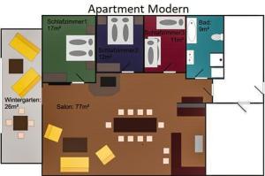 レーヴフュロップにあるVilla Tabodyの図面付住宅の間取り