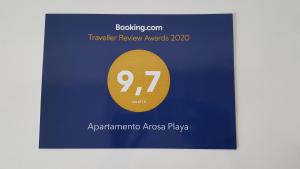 Certifikát, ocenenie alebo iný dokument vystavený v ubytovaní Apartamento Arosa Playa