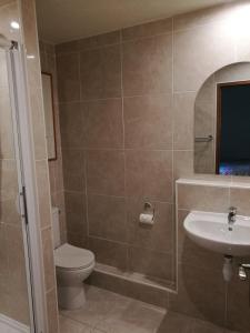 a bathroom with a toilet and a sink at Chez Pastuso in Brigueuil-le-Chantre