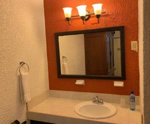 Koupelna v ubytování Hotel Los Arcos