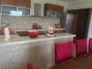 Kuchyňa alebo kuchynka v ubytovaní Schönes Familienappartement in Pelekas, Corfu mit Meerblick