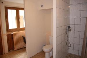 niewielka łazienka z toaletą i oknem w obiekcie LE GÎTE LES MELEZES w mieście Villar-dʼArène