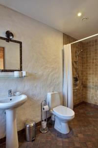 een badkamer met een toilet en een wastafel bij Beguta Guest House in Haapsalu
