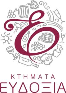 ein Logo für eine Weinprobe mit der Nummer sechs in der Unterkunft Ktimata Evdoxia in Platanoússa
