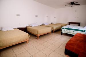 - un groupe de lits dans une chambre dans l'établissement Hotel María Elena, à Durango