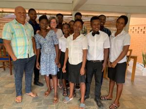 a group of people posing for a picture at Hôtel Amédzépé in Palimé